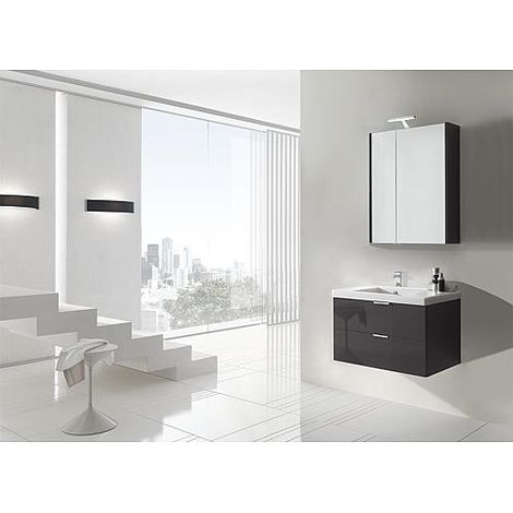 Ensemble de meubles de salle de bains EPIL série MBF anthracite brillant 2 tiroirs largeur 710mm (1/5)