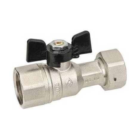 ROBINET À BOISSEAU SPHÉRIQUE DROIT À PASSAGE TOTAL FF ÉCROU MOBILE Dimensions : 1/2"x3/4"  DN 15  PN 40