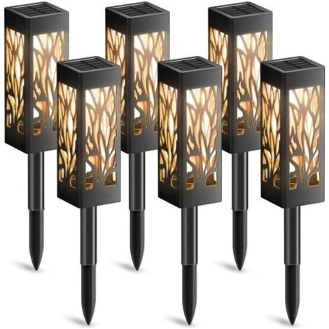 Lampe Solaire Exterieur Jardin, 6 Pièces Décoration Jardin Lanterne Solaire avec Lumière Blanche Chaude, IP65 Étanche Lumière Solaire Extérieure Auto On/Off pour Cour Outdoor Cour Pelouse (1/5)