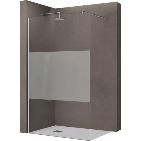 doporro Luxus Duschwand Duschabtrennung Bremen2MS 70x200 Walk-In Dusche mit Stabilisator aus Echtglas 10mm ESG-Sicherheitsglas Klarglas inkl. Nanobeschichtung (1/5)