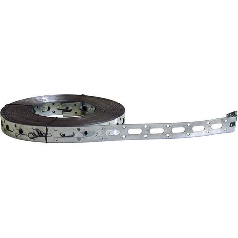Bande perforée en acier 25 mètres, 25 x 8 mm trous 8 mm (865298)