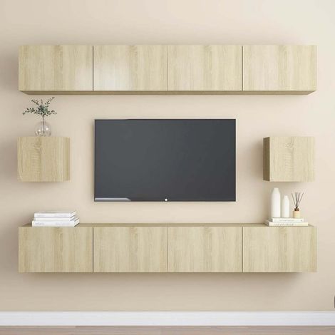 Ensemble de meubles TV 6 pcs pour Salon - Armoire TV Chêne sonoma Aggloméré BV444888 - BonneVie (1/5)