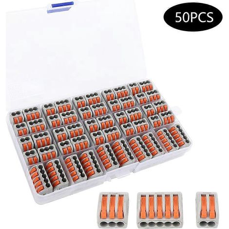 Kit de 50 pièces pour connecteurs de câbles d'éclairage et outils de connexion pour accessoires électriques (1/4)