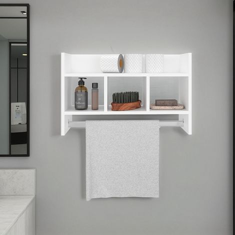 Franklin scaffale bagno con barra porta asciugamani e ripiani