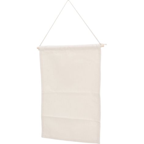 Hängender Prospekthalter, klassischer und vielseitiger Stil, mit Banner, Holzfarbe, Größe M (45,5 x 27,3 cm, 30 cm Stange). (1/5)