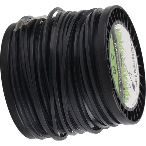 Fil de débroussailleuse, 3,3 mm en nylon noir à faible bruit pour débroussailleuse à haute efficacité de coupe Bobine de rechange compatible avec la plupart des tondeuses à gazon pour(50 meters) (1/4)