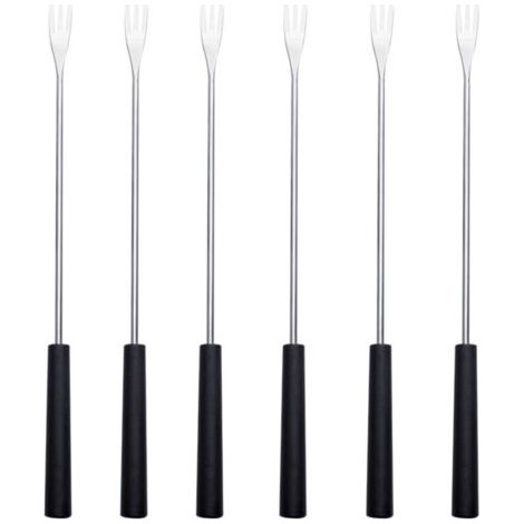 Lot de 6 fourchettes pour fondue à fromage(noir)