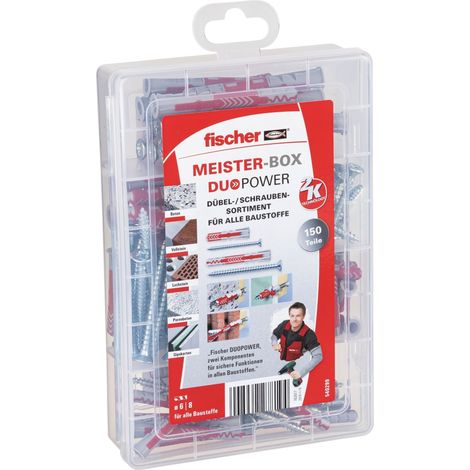 Fischer  Meister-Box  DuoPower  corto/largo  +  tornillo  (150  piezas)  -  540299