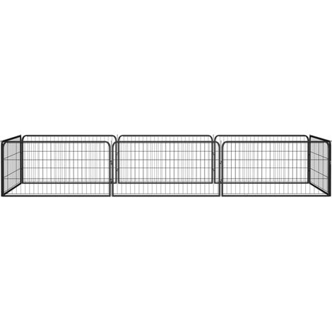 Maison Exclusive - Box Cani 8 Pannelli Nero 100x50 cm Acciaio Verniciato Polvere