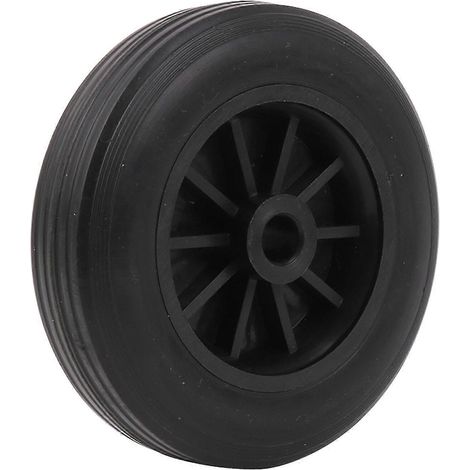 Roulette en caoutchouc plein pour diable, diamètre 12,7 cm (5 pouces), alésage 1,3 cm (0,5 pouce), noir (1/3)