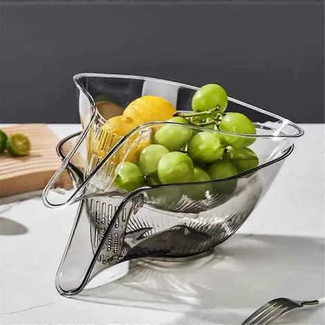 Lot de 4 paniers d'égouttage pour évier de cuisine, avec passoire pour séparer les déchets secs et humides (fruits et légumes). (1/5)