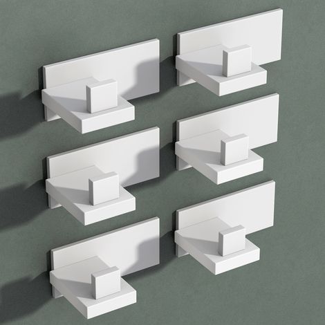 Mai & Mai Porte Manteaux Mural en Acier Inoxydable pour Salle de bain Cuisine Chambre Entrée Accroche Serviette Crochet L 6 Patères Murales Anti-chute Blanc Mat 80×58,5×32 MM Stalo-06
