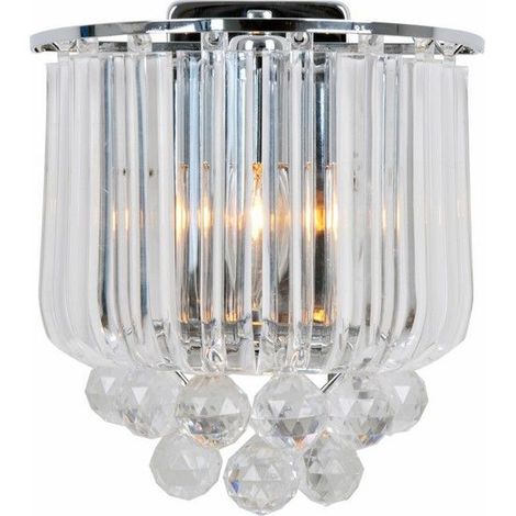 Applique glamour Utah con cristalli cromata E14 40W