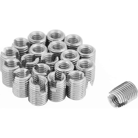20-teiliges Set selbstschneidender Schlitzgewindeeinsätze aus Metall zur Reparatur von Spiralgewinden, M4 x 8 mm