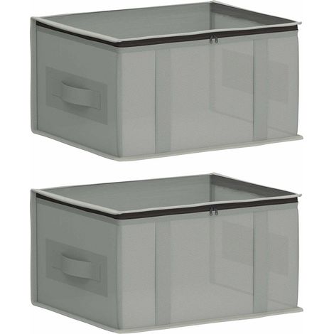 vidaXL Caja de almacenamiento con ventana superior transparente 2 uds. (1/2)
