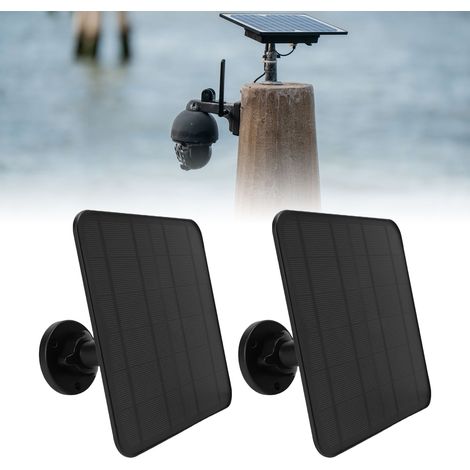 Chargeur solaire (lot de 2) compatible avec les caméras Arlo Pro 5S/Pro 4/Pro 3/Pro 3 Floodlight/Ultra/Ultra 2, panneau de charge solaire 6 V 12 W, étanchéité IP65, câble de charge de 3 m, support mur (1/5)