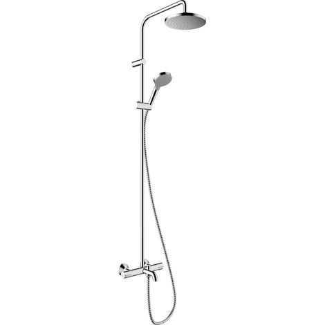 colonne de douche économie d'eau Vernis Blend (EcoSmart), avec mitigeur thermostatique de baignoire, douche de tête 200 mm avec 1 jet, chromé, 26079000 (1/5)