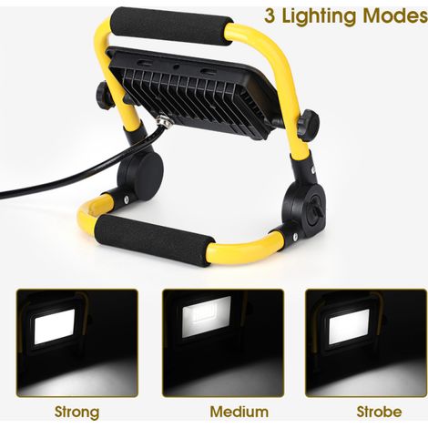 Projecteur LED portable étanche IP65, câble d'alimentation de 5 m, éclairage de secours sur pied (1/5)