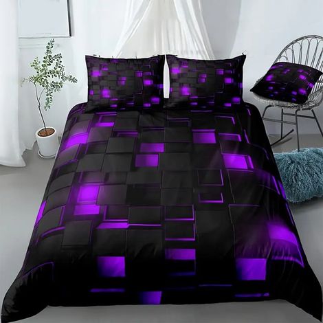 Set De Draps Luminescents - Housse De Couette + 2 Taies D Oreiller - Microfibre Légère Et Portable - Pour Chambre À Coucher (1/5)
