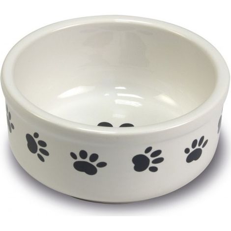 COMEDERO CERAMICA HUELLAS 15 cm.