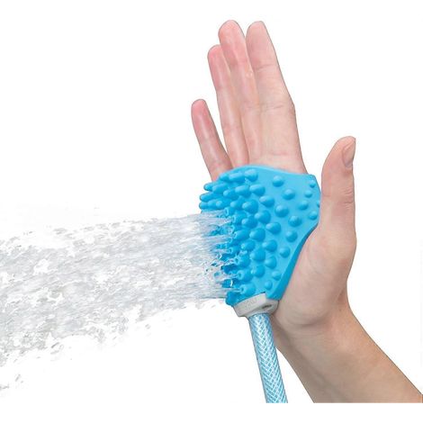 Outil de bain pour animaux Douchette et brosse tout-en-un pour animaux, compatible avec douche, baignoire et tuyau d'arrosage extérieur, pour le toilettage des chiens, chats et chevaux (1/4)