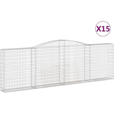 Maison Exclusive - Cestas gaviones 15 uds forma de arco hierro 40