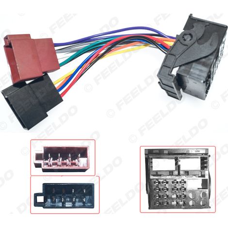 Convient pour la modification du faisceau de câblage de l'autoradio CD d'origine Ford, câble d'alimentation, prise et câble de conversion audio ISO pour voiture