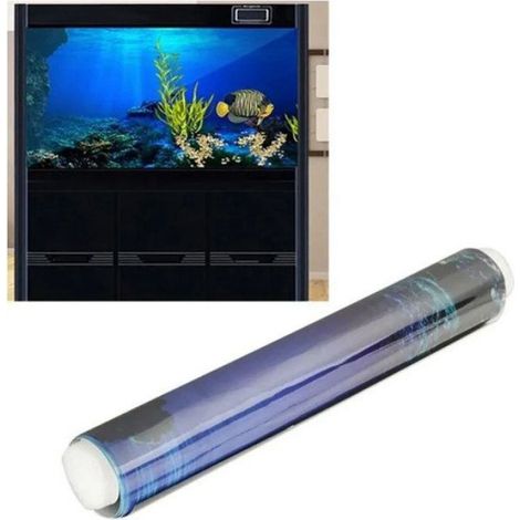 Autocollant Fond Aquarium - PVC Imperméable - Motif Mer Réaliste - 61 x 30 cm - 1 Pièce (1/4)