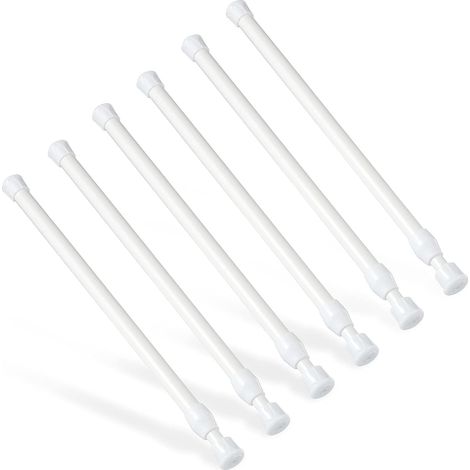 Lot de 6 barres télescopiques fines pour rideaux de douche, sans perçage, réglables 30–50 cm (1/5)