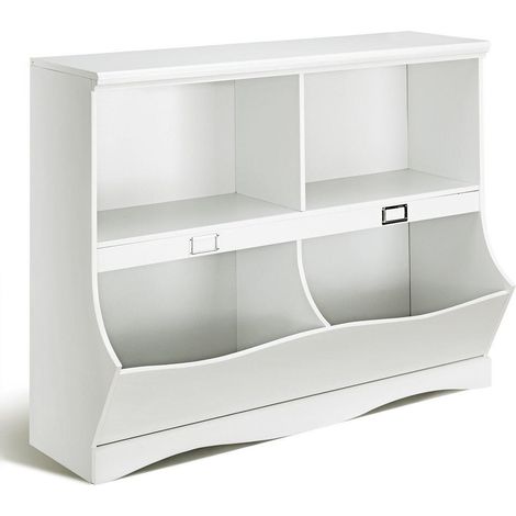 Pour les enfants, meuble de rangement léger et facile à déplacer, bibliothèque blanche à 4 compartiments (1/5)