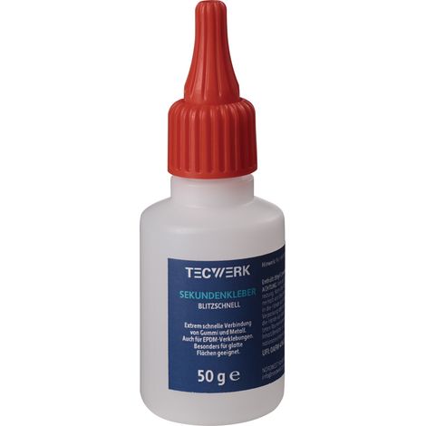 Colle  cyanoacrylate  instantanée  50g  incolore  Flacon  TECWERK (1/2)