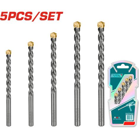 BOX SET 5pz PUNTE PER TRAPANO PER CEMENTO CALCESTRUZZO 4 - 10 mm TOTAL (1/3)