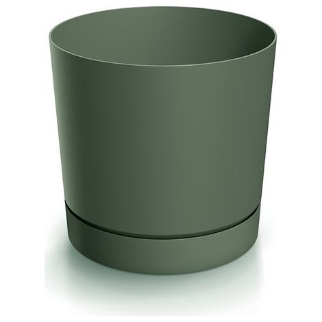 Vaso rotondo Tubo P 180 con sottovaso Pino verde