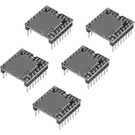 Carte de décodage MP3 5 pièces avec prise en charge des cartes TF/clés USB, module audio pour port série/E/S (1/4)