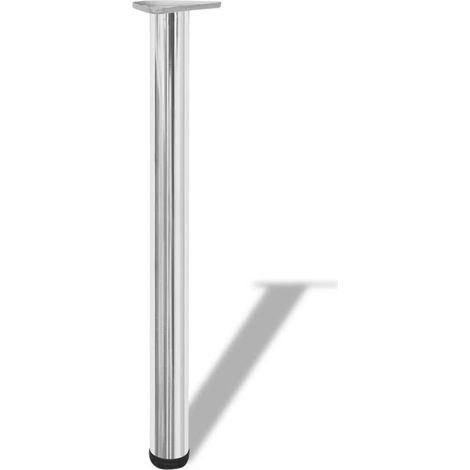 4 pieds de table réglables en hauteur 710 mm Chromé