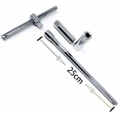 Douille Bougie - 14 mm et 16 mm - Paroi Mince 12 Points - Pour Bougies D Allumage - Kit Avec Clé En T Réglable Et Extension 25 cm - 2 Pièces (1/4)