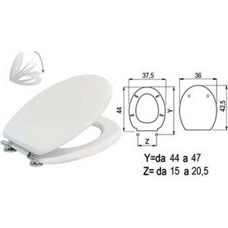 1PZ SEDILE WC LACCATO BIANCO CON CHIUSURA RALLENTATA