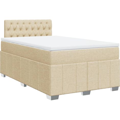 Maison Exclusive - Giroletto a Molle con Materasso Crema 120x190 cm in Tessuto (1/5)