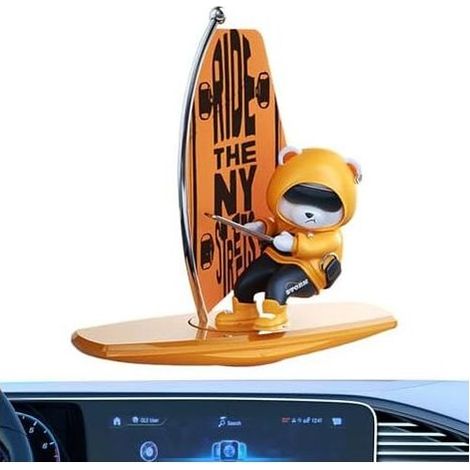 Ours surfeur générique pour intérieur de voiture, accessoire de décoration animalière pour tableau de bord - pour camion, SUV, fourgonnette, scooter, conducteur homme/femme (1/5)