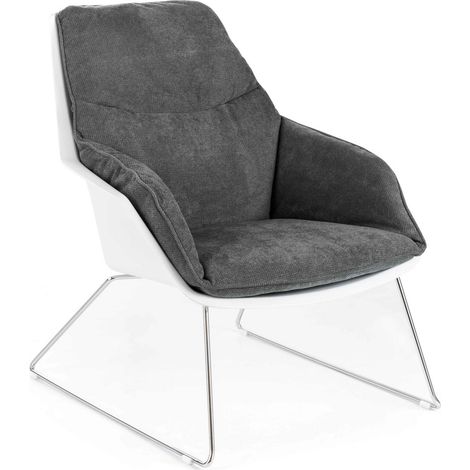 Poltrona in polipropilene grigio scuro 85 cm x 74 cm H. 86 cm (1/5)