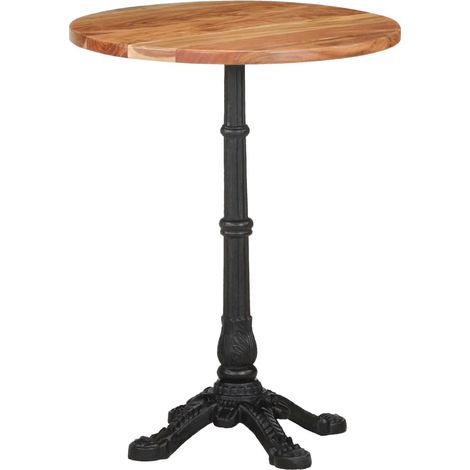 Table de bistro Ø60x76 cm Bois d'acacia massif vidaXL (1/5)
