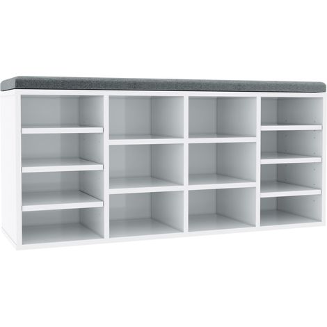 SONNI Schuhbank weiss sitzbank Sitzbänke Schuhschrank Schuhregal mit sitzflache weiß Schließfach