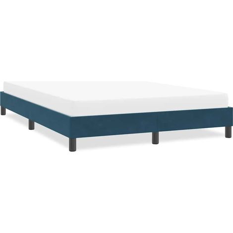 Bettgestell ohne Matratze Dunkelblau 140x220 cm Samt