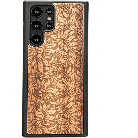 Coque en bois motif feuilles de pommier pour Samsung Galaxy S22 Ultra (1/3)