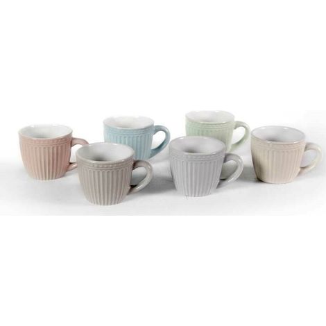 SET 6 TAZZINE DA CAFFÈ CON MANICO MULTICOLORE
