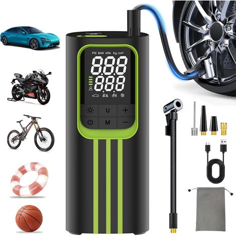 Compresseur d'air portable, gonfleur roues voiture 150 PSI sans fil (1/5)