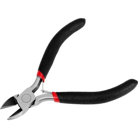 Mini alicates de corte de precisión de 11 cm - Acero inoxidable y mango antideslizante - Alicates de corte diagonal para cortar cables electrónicos, metales blandos, proyectos de bricolaje y joyería. (1/5)