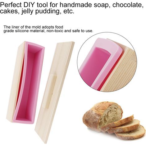 Moule à savon rectangulaire en silicone de 900 ml avec couvercle, outil de bricolage pour la cuisson de gâteaux, glaçages et chocolats.