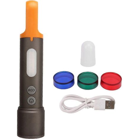 Lampe torche USB blanche, rechargeable Type-C, en alliage d'aluminium, mini lampe torche à zoom variable (1/5)