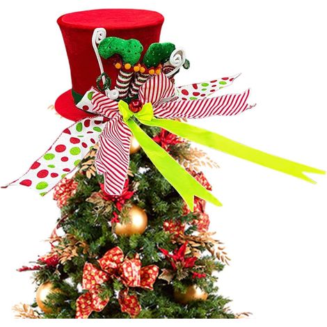 Chapeau haut-de-forme pliable, idéal pour décorer les sapins de Noël – une décoration hivernale festive pour les cuisines (1/5)